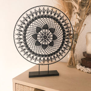 Traumfänger schwarz Blume 35cm